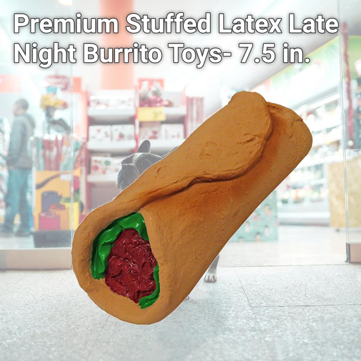 Picture of Schoochie Pet 702 Premium Stuffed Latex Late Night Burrito Toys- 7.5 in.