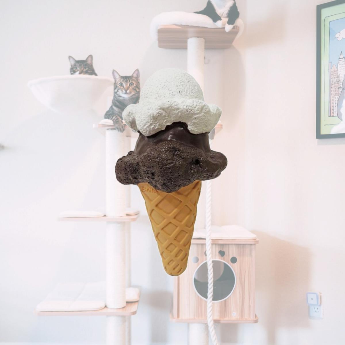 Picture of Schoochie Pet 713 Premium Stuffed Latex Double Scoop Ice Cream Cone Toys- 7.5 in.