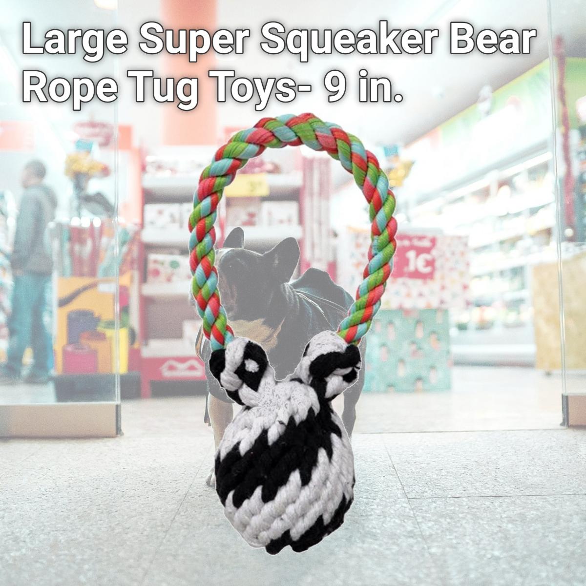Picture of Schoochie Pet 523 Large Super Squeaker Bear Rope Tug Toys- 9 in.