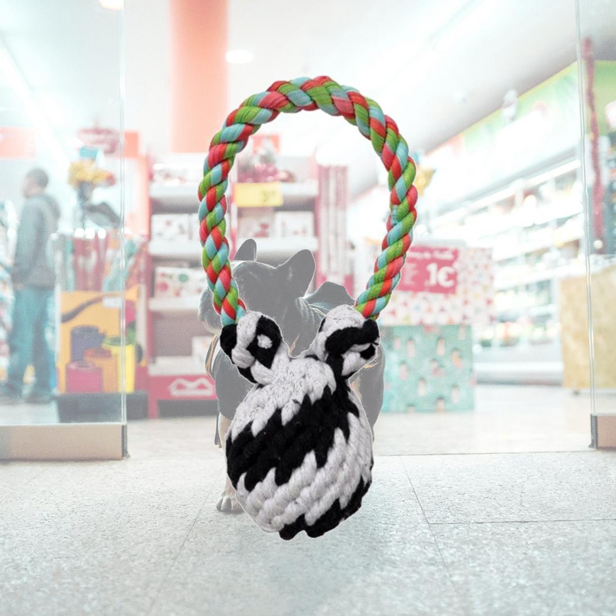 Picture of Schoochie Pet 523 Large Super Squeaker Bear Rope Tug Toys- 9 in.
