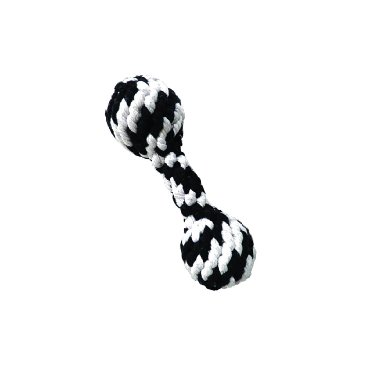 Picture of Schoochie Pet 528 Small Super Braided Rope Squeaker Dumbbell Dog Toy- 8 in.