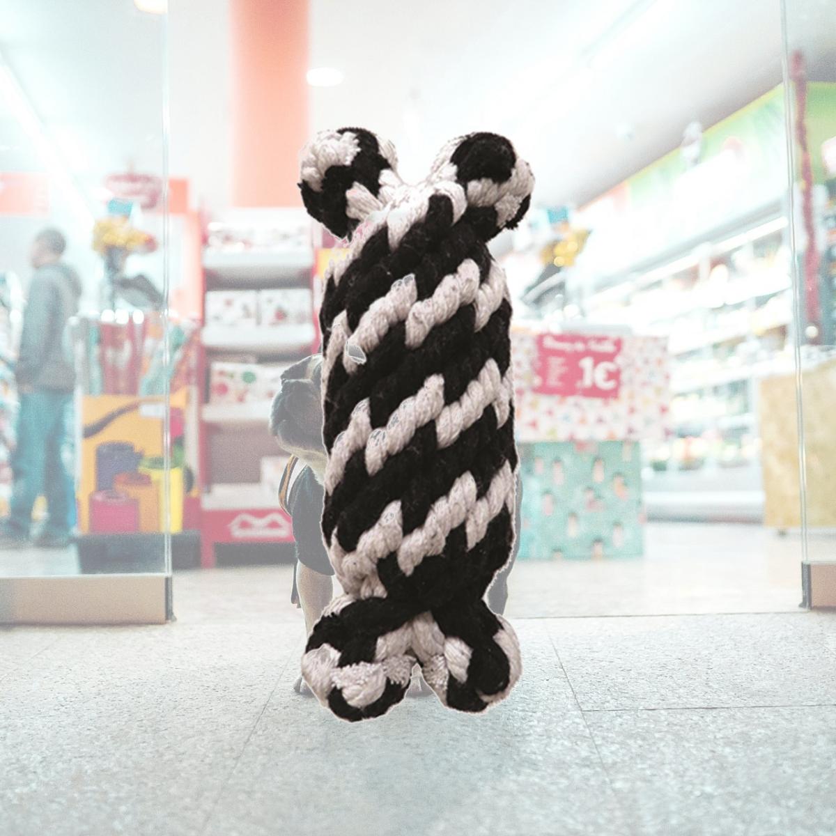 Picture of Schoochie Pet 530 Small Super Braided Rope Man with Squeaker Dog Toy- 6.5 in.