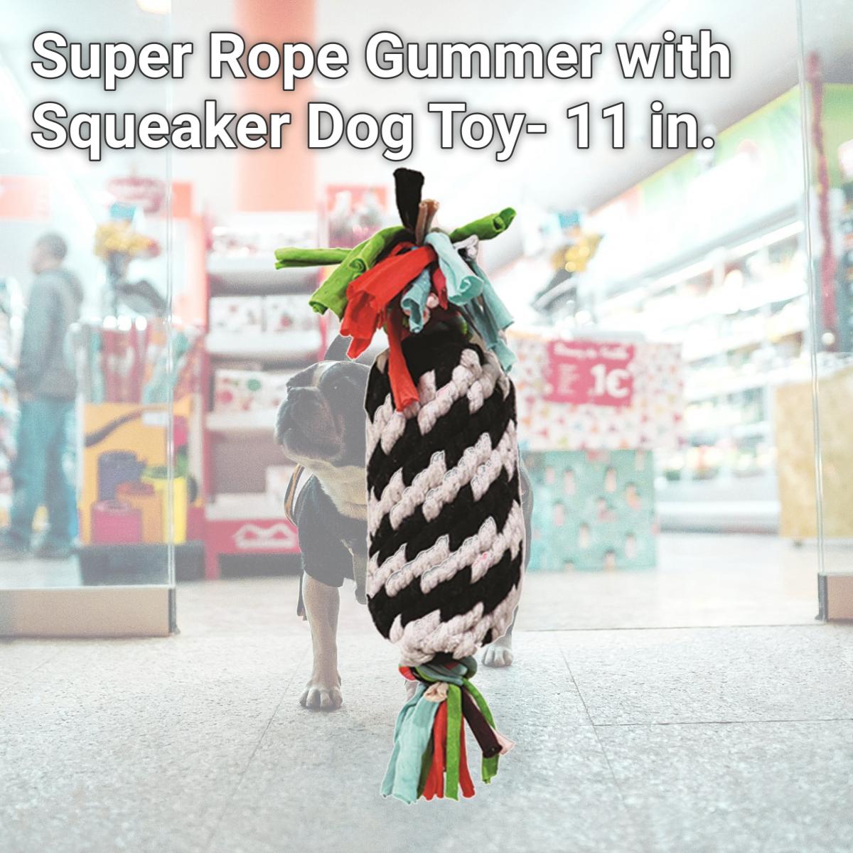 Picture of Schoochie Pet 533 Super Rope Gummer with Squeaker Dog Toy- 11 in.