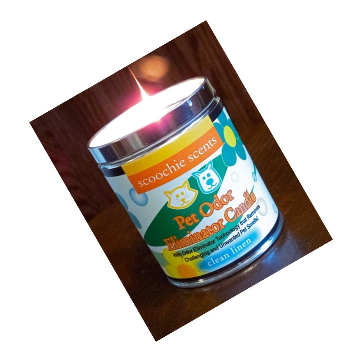 Picture of Scoochie Pet 262 Clean Linen Pet Odor Removing Candle - 13 oz