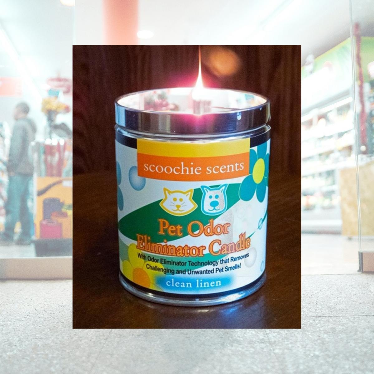 Picture of Scoochie Pet 262 Clean Linen Pet Odor Removing Candle - 13 oz