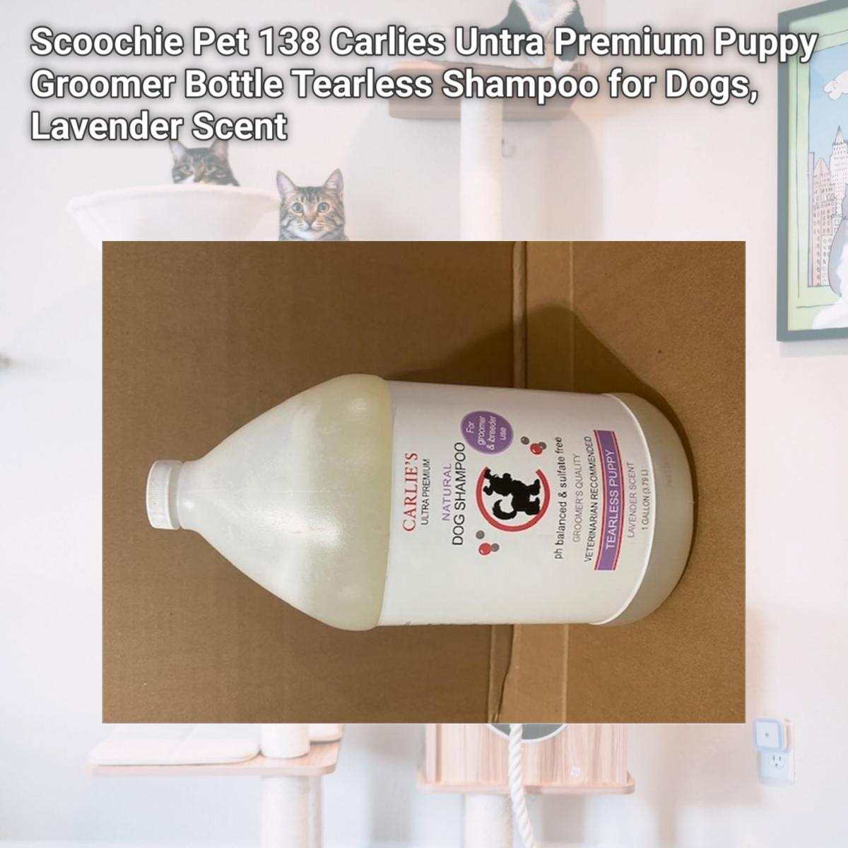 Picture of Scoochie Pet 138 Carlies Untra Premium Puppy Groomer Bottle Tearless Shampoo for Dogs, Lavender Scent