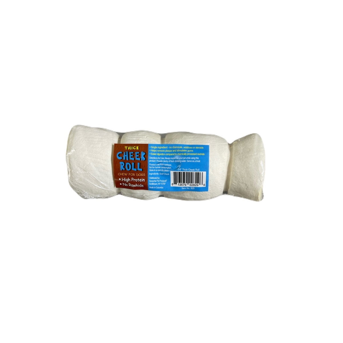Picture of Scoochie Pet Products 281 5-6 in. Jumbo Thick Cheek Roll Shrink Treats - Medium Long - PDQ of 12