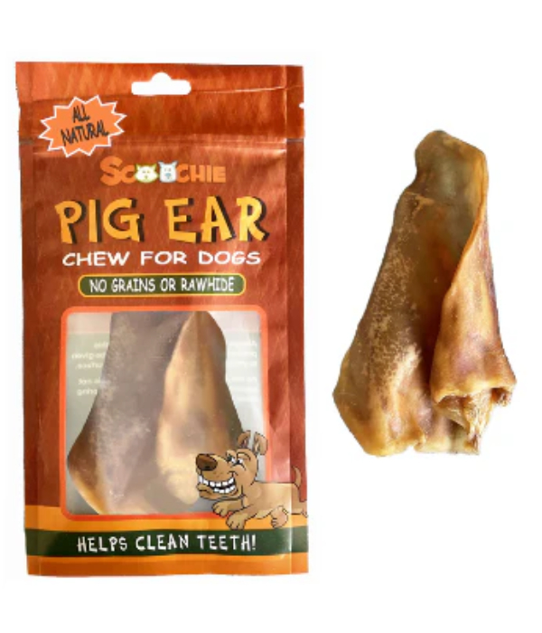 Picture of Scoochie Pet Products 284 Irradiated Pig Ear Treats in Full Printed Peggable Bag for Dogs - Large - PDQ of 36