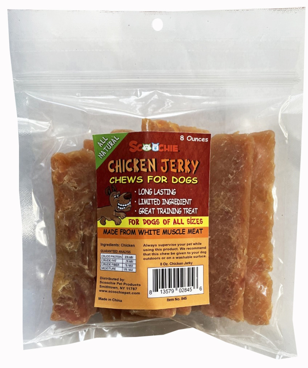 Picture of Scoochie Pet Products 290 8 oz Chicken Jerky Treats in Peggable Bag - Large - PDQ of 24