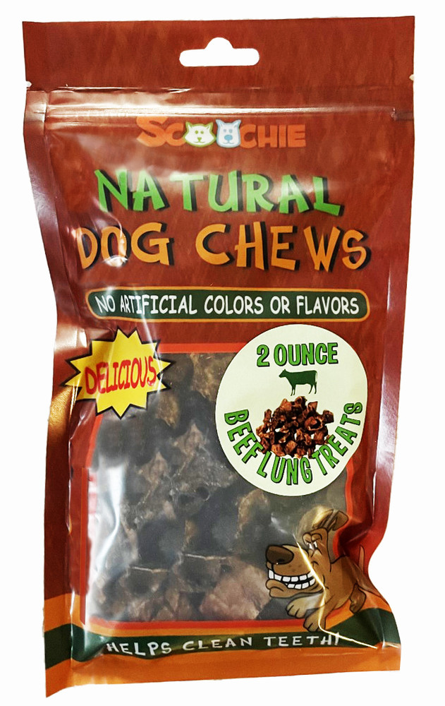 Picture of Scoochie Pet Products 324 2 oz Beef Lung Treats in Printed Zip Lock Bag