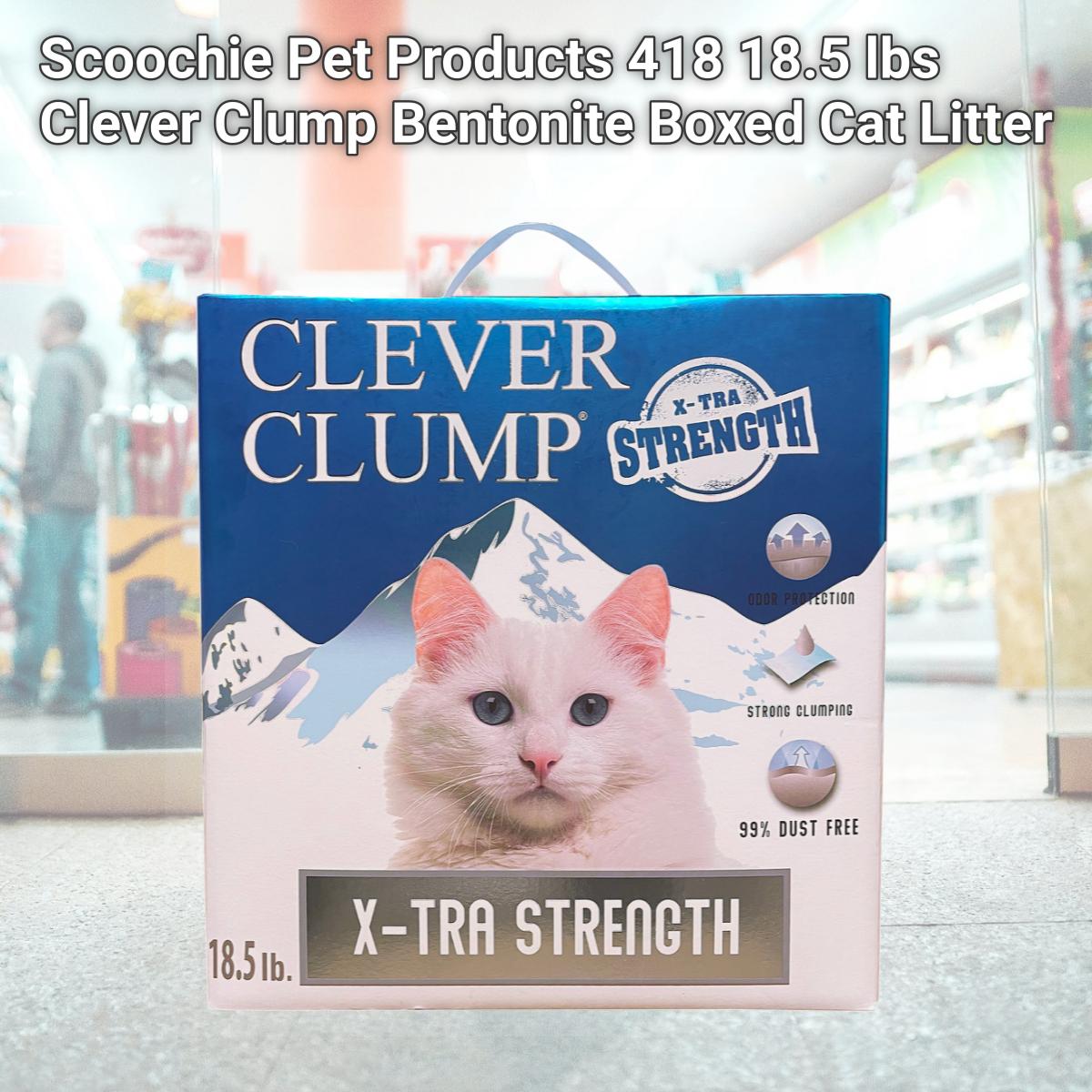 Picture of Scoochie Pet Products 418 18.5 lbs Clever Clump Bentonite Boxed Cat Litter