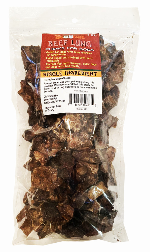 Picture of Scoochie Pet Products 421 8 oz Beef Lung Treats in Zip Lock Bag
