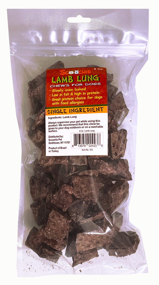 Picture of Scoochie Pet Products 423 8 oz Lamb Lung Treats in Zip Lock Bag