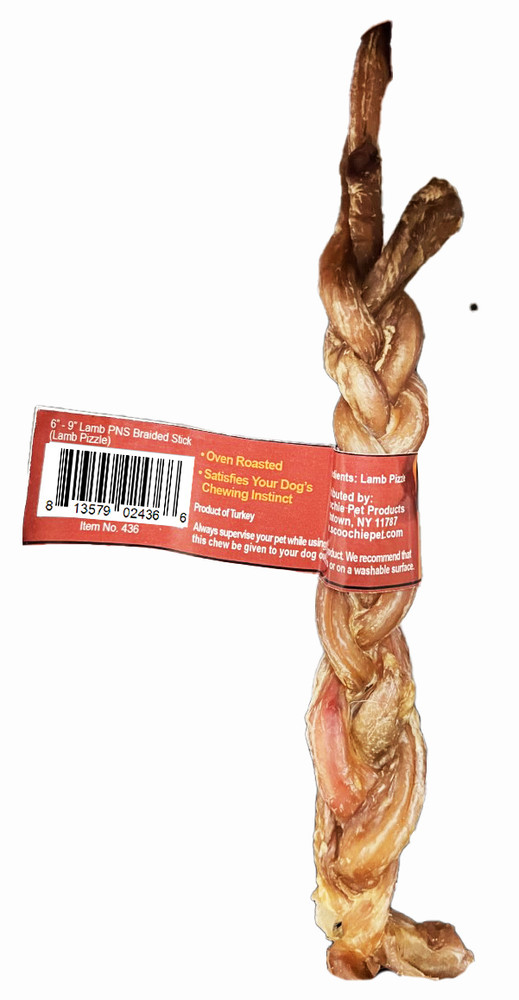 Picture of Scoochie Pet Products 436 6-9 in. Lamb PNS Stick Braided Treats