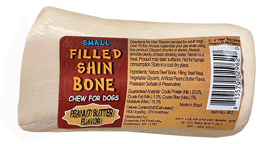 Picture of Scoochie Pet Products 962 3-4 in. Peanut Butter Stuffed White Shin Bone