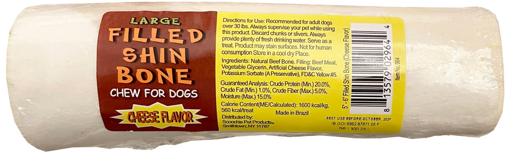 Picture of Scoochie Pet Products 964 5-6 in. Cheese Stuffed White Shin Bone