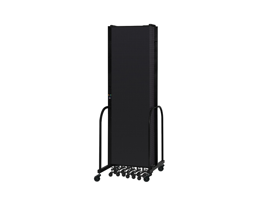 3 Panel Fire Resistant Partition, Black Sandel Fire Barrier Fabric - 7 ft. 4 in. x 5 ft. 9 in.