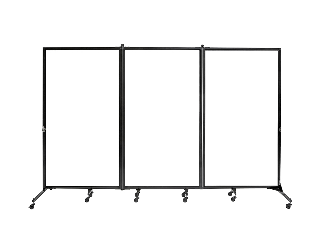 3 Panel Whiteboard Room Divider, 6 ft. 2 in. x 10 ft. 0 in.
