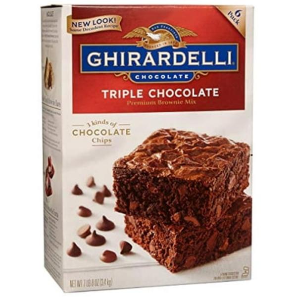 Picture of Ghirardelli 100412483672 7.5 lbs Triple Chocolate Brownie Mix