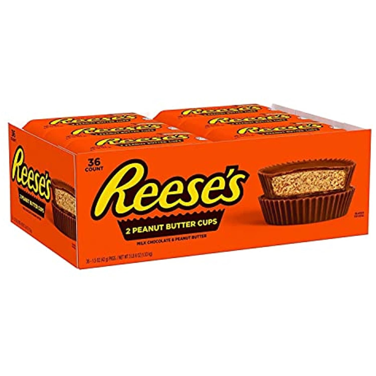 100412670607 1.5 oz Milk Chocolate Peanut Butter Cups Candy, 36 Count -  REESES