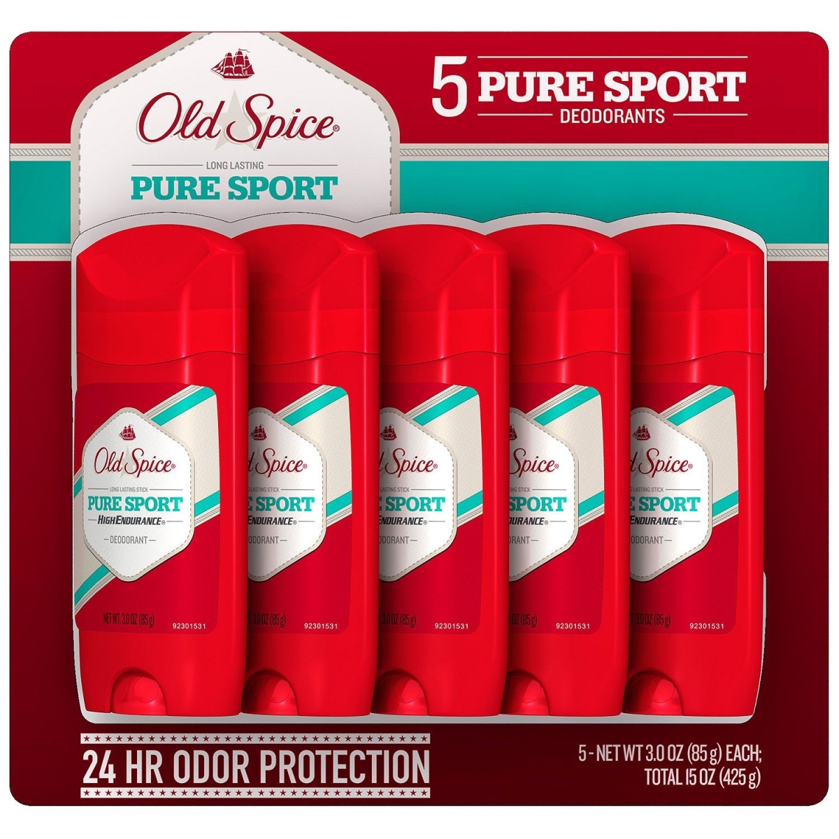 Picture of Old Spice 012044022252 3 oz Pure Sport Deodorant 5 Count