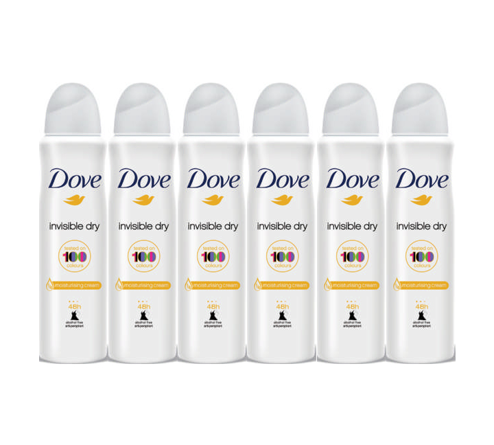 Picture of Dove 611193496947 150 ml Invisible Dry Antiperspirant Deodorant Spray&#44; Pack of 6