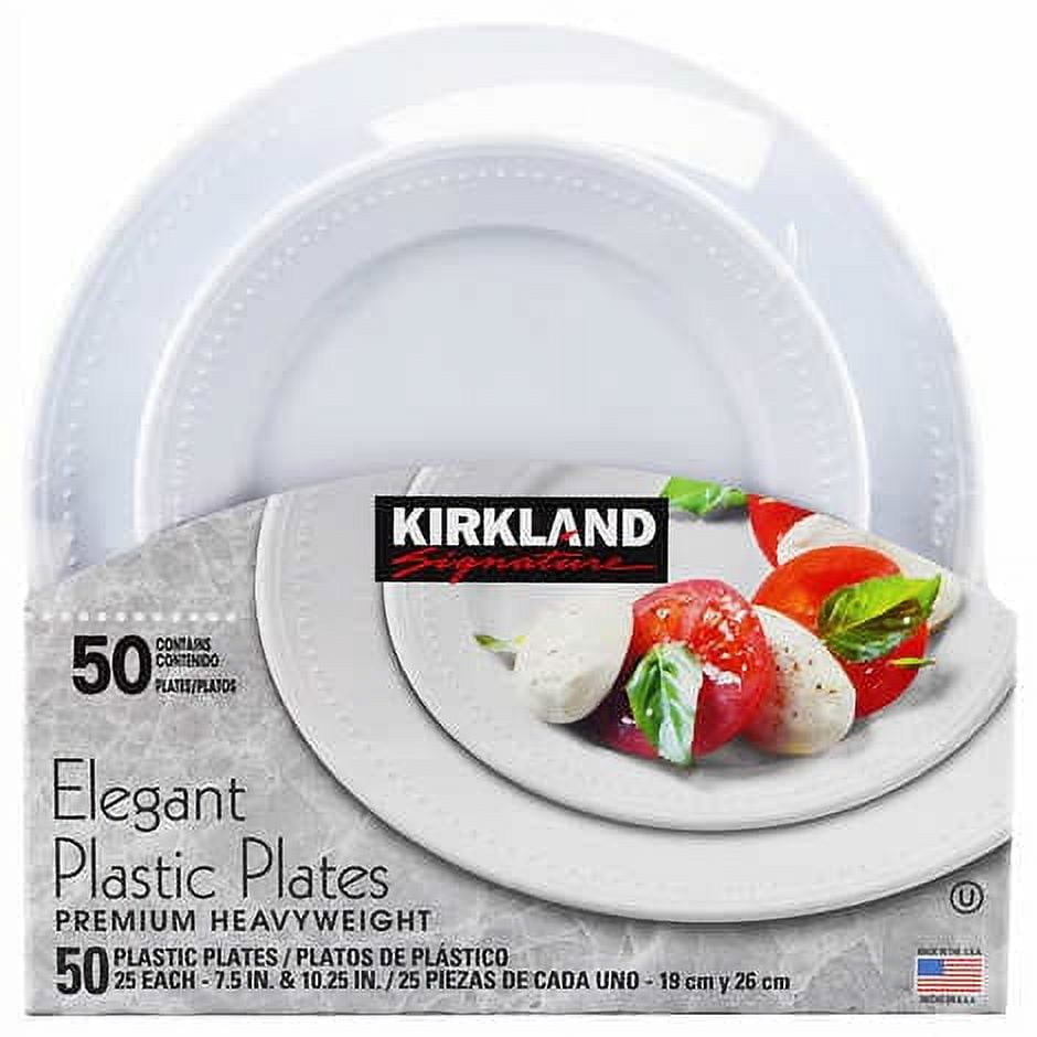 Picture of Kirkland Signature 632138387601 Elegant Plastic Plates&#44; 50 Count