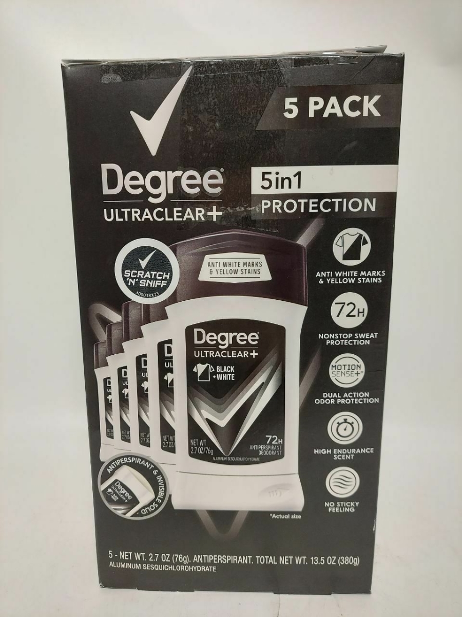 Picture of Degree 079400494184 2.7 oz Men UltraClear Plus Antiperspirant Deodorant&#44; Black & White - 5 Count