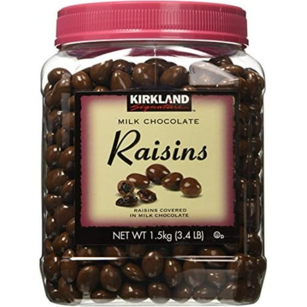 Picture of Kirkland Signature 096619067169 3.4 lbs Milk Chocolate Raisins