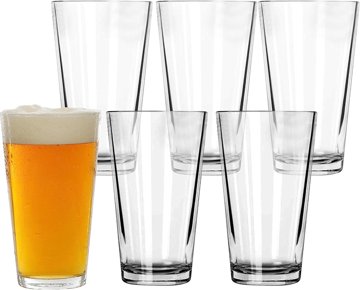 Picture of Light In The Dark 5435343 Bulk Classic Premium Beer Pint Glasses 16 Ounce  Set Of 12 Highball Cocktail Mixing Glass