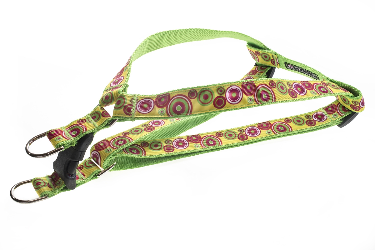 Picture of Sassy Dog Wear GROOVY DOT GREEN3-H Groovy Dots Dog Harness - Adjusts 18-24 in. - Medium