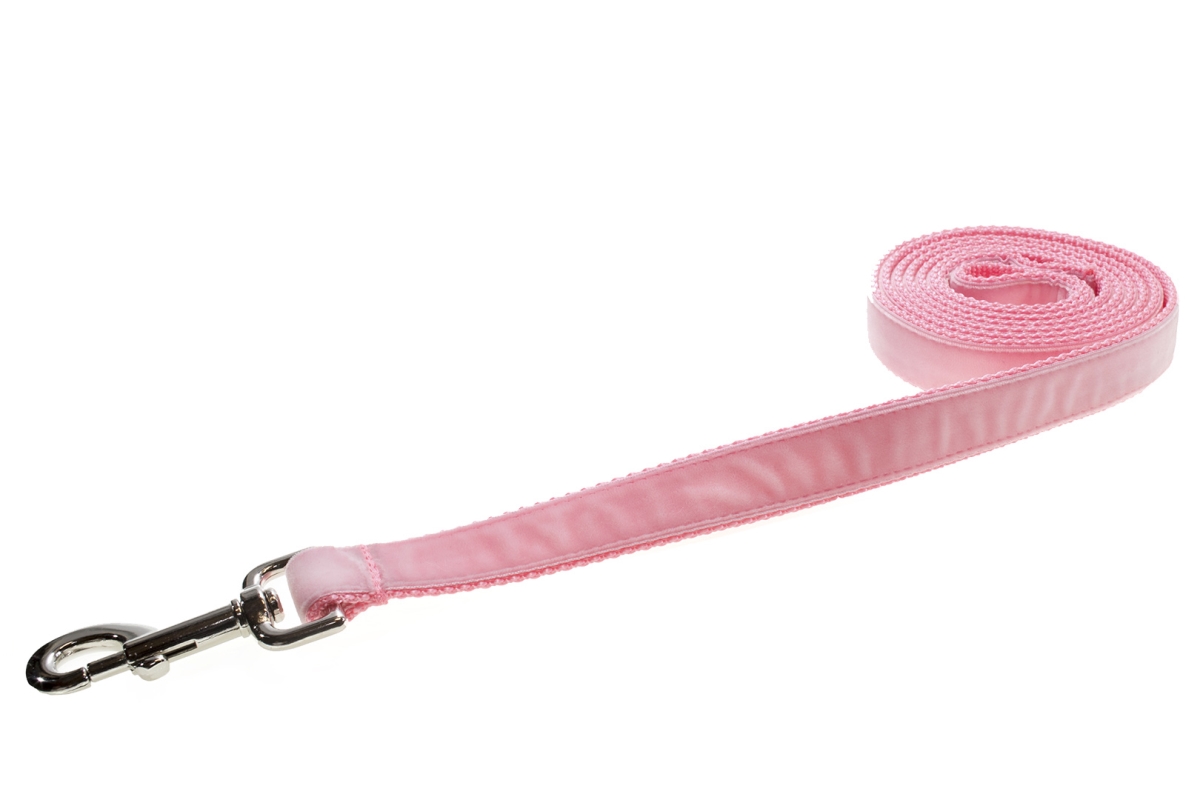 Picture of Sassy Dog Wear VELVET PINK3-L Velvet Pink Dog Leash - Medium