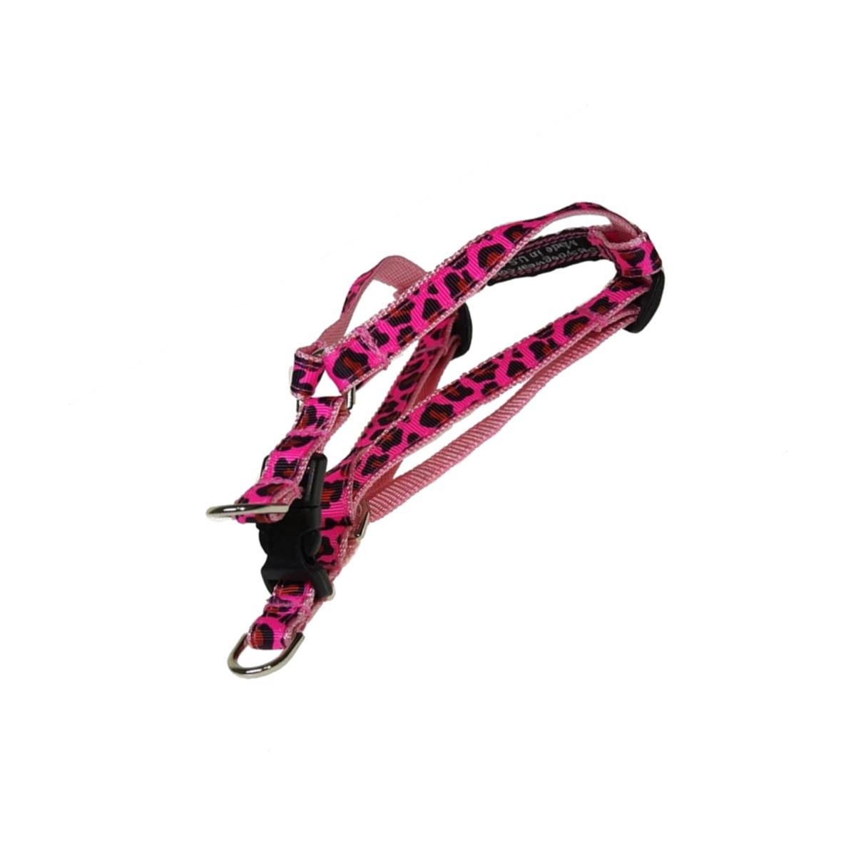 Picture of Sassy Dog Wear LEOPARD-FRUIT PUNCH1-H Leopard Dog Harness- Pink - Extra Small