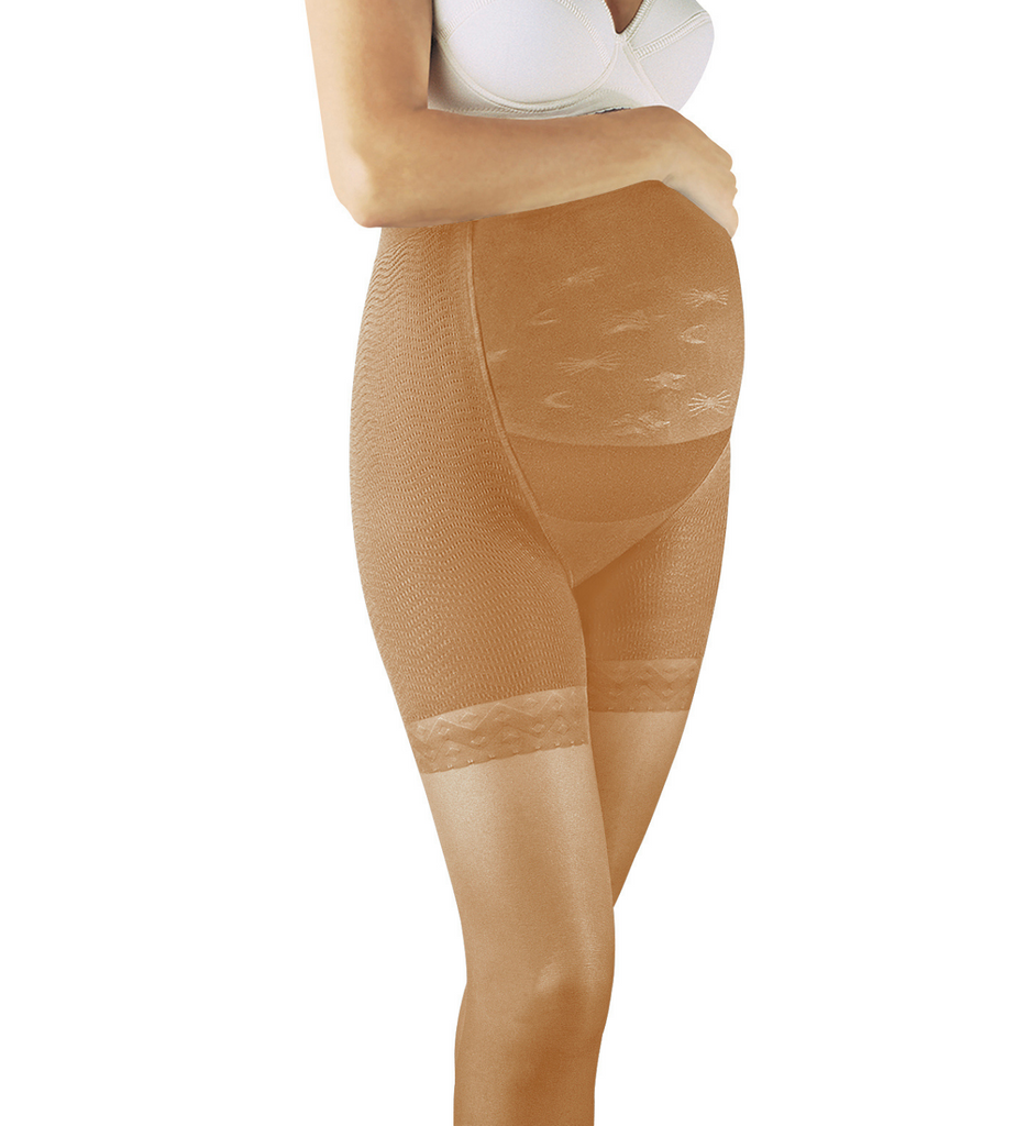 Picture of Solidea 025770-S-MB 12-15 mmHg Maternity Compression Pantyhose with Active Massage Support Panty, Beige - Small
