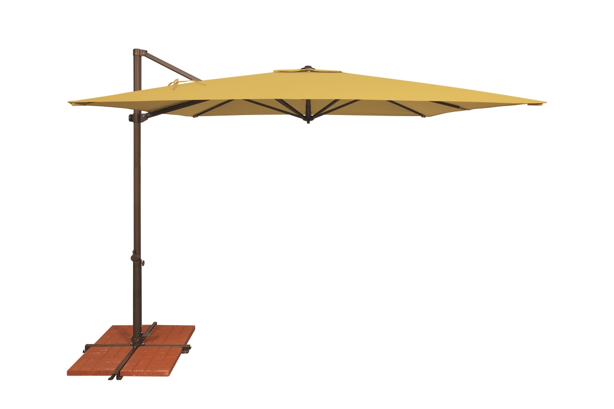 SimplyShade  Skye 8.6 ft. Square Solefin Cantilever Umbrella with Cross Base  Lemon