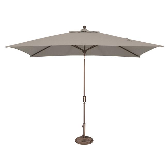 SSUM92-6X10RT09-A40433 6.6 x 10 ft. Catalina Rectangle Push Button Umbrella - Cast Silver