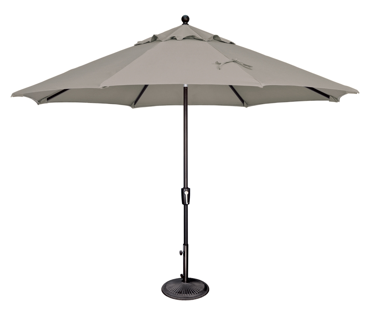 SSUM92-1109-A40433 132 in. Push Button Market Umbrella, Cast Silver & Black