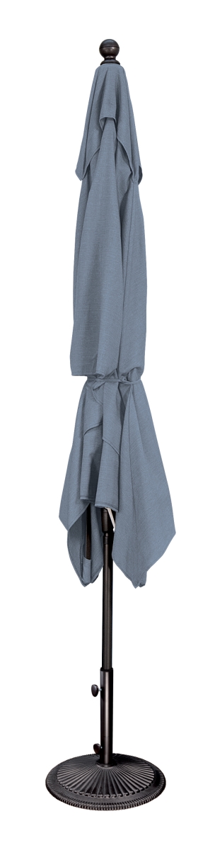 SSUM92-6X10RT-09-R293 6.6 x 10 ft.  Rectangle Push Button Tilt Market Umbrella, Black & Silver