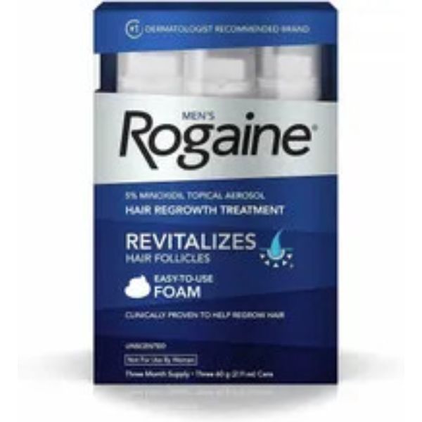 Picture of 2Seeds 133658804840 Rogaine Foam 5 Percent Minoxidil 2 Month Supply Hair Loss & Regrowth Treatment for Mens