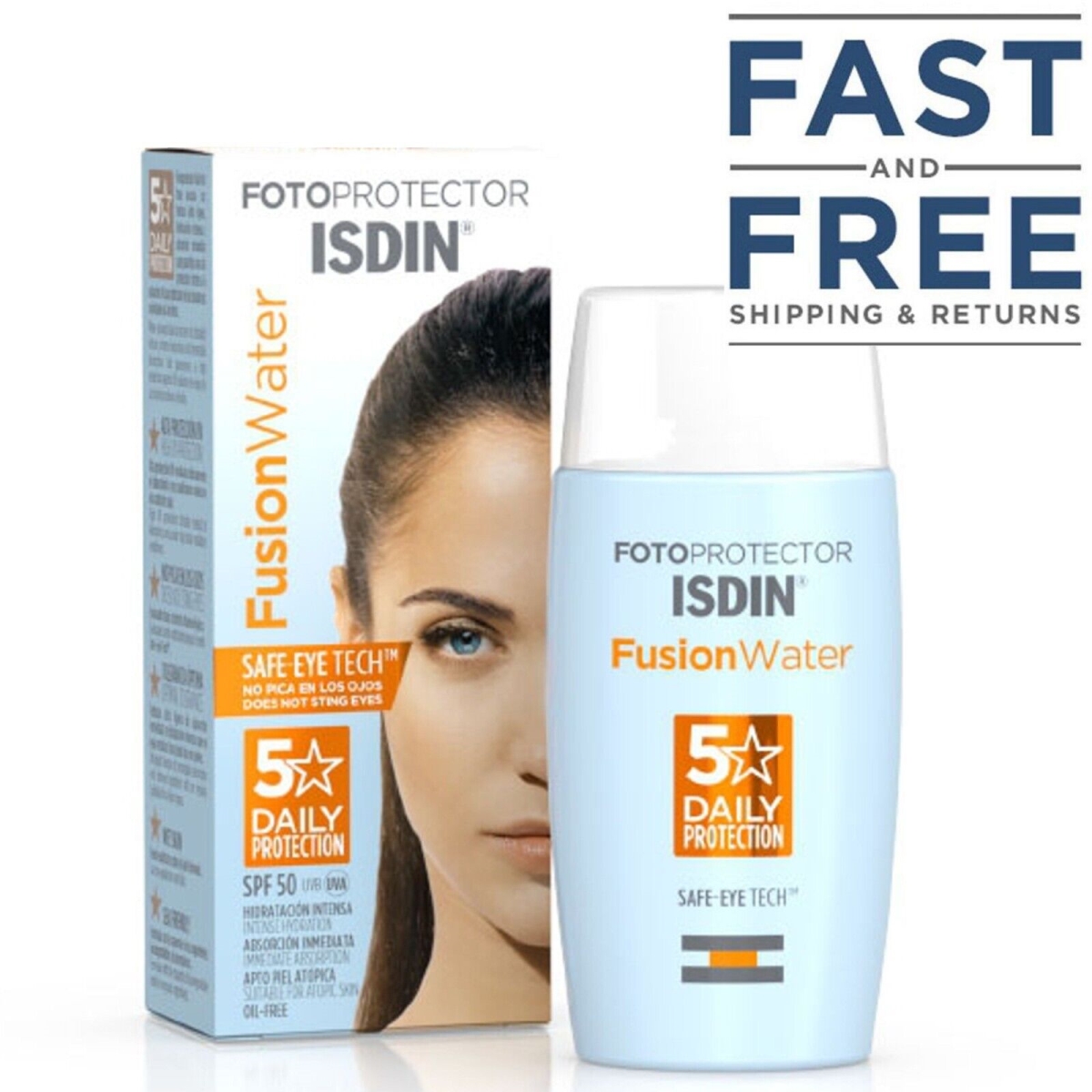 Picture of 2Seeds 382836631555 50 ml SPF 50 Plus Isdin Fotoprotector Fusion Water Chemical Sunscreen