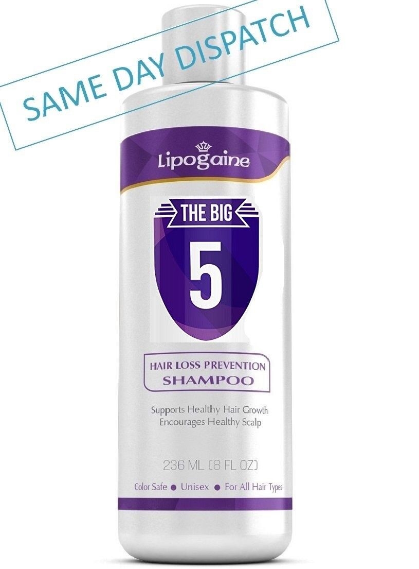 Picture of S store 262473904307 Lipogaine The Big 5 Premium Organic Hair Loss & Anti Dht Shampoo For Men & Women