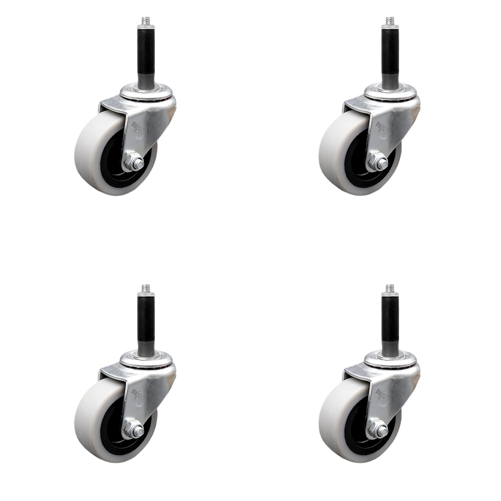SCC-EX05S210-TPRS-34-4 2 in. Swivel Thermoplastic Rubber Caster Wheels & 0.75 in. Expanding Adapter Stem Caster - Set of 4
