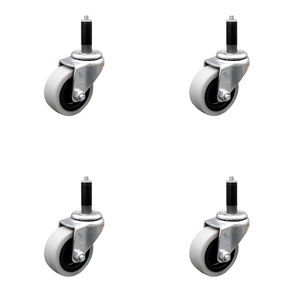 SCC-EX05S210-TPRS-1-4 2 in. Swivel Thermoplastic Rubber Caster Wheels & 1 in. Expanding Adapter Stem Caster - Set of 4