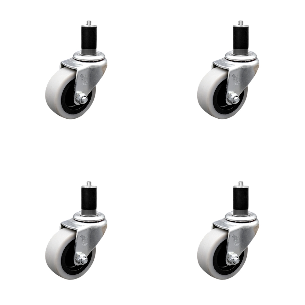 SCC-EX05S210-TPRS-112-4 2 in. Swivel Thermoplastic Rubber Caster Wheels & 1.5 in. Expanding Adapter Stem Casters - Set of 4
