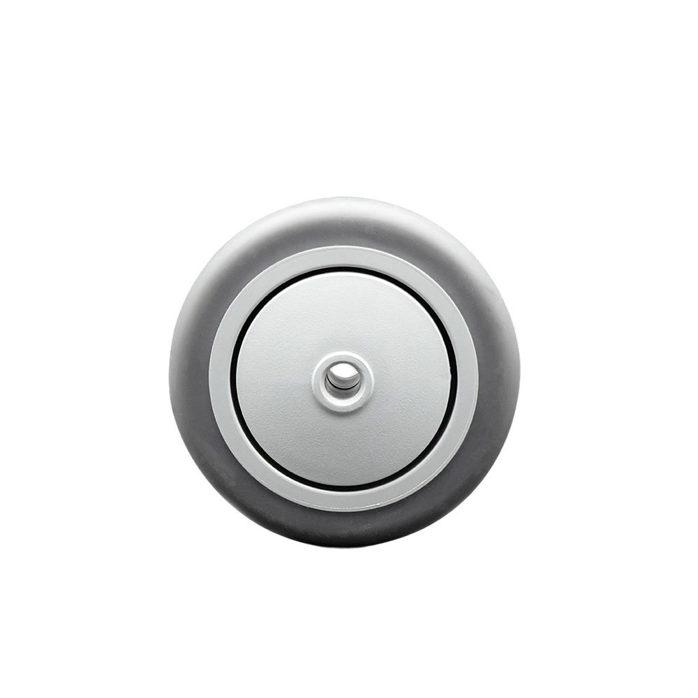 SCC-TPRB414 4 x 1.25 in. Gray Thermoplastic Rubber Wheel with Precision Ball Bearing - 0.38 in. Bore Non Marking & Non Marring