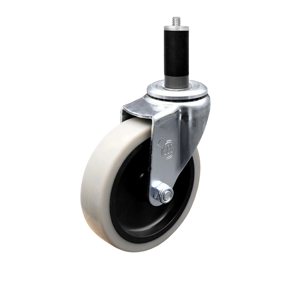 SCC-EX05S410-TPRS-118 4 in. Swivel Thermoplastic Rubber Caster Wheel & 1.13 in. Expanding Adapter Stem Caster
