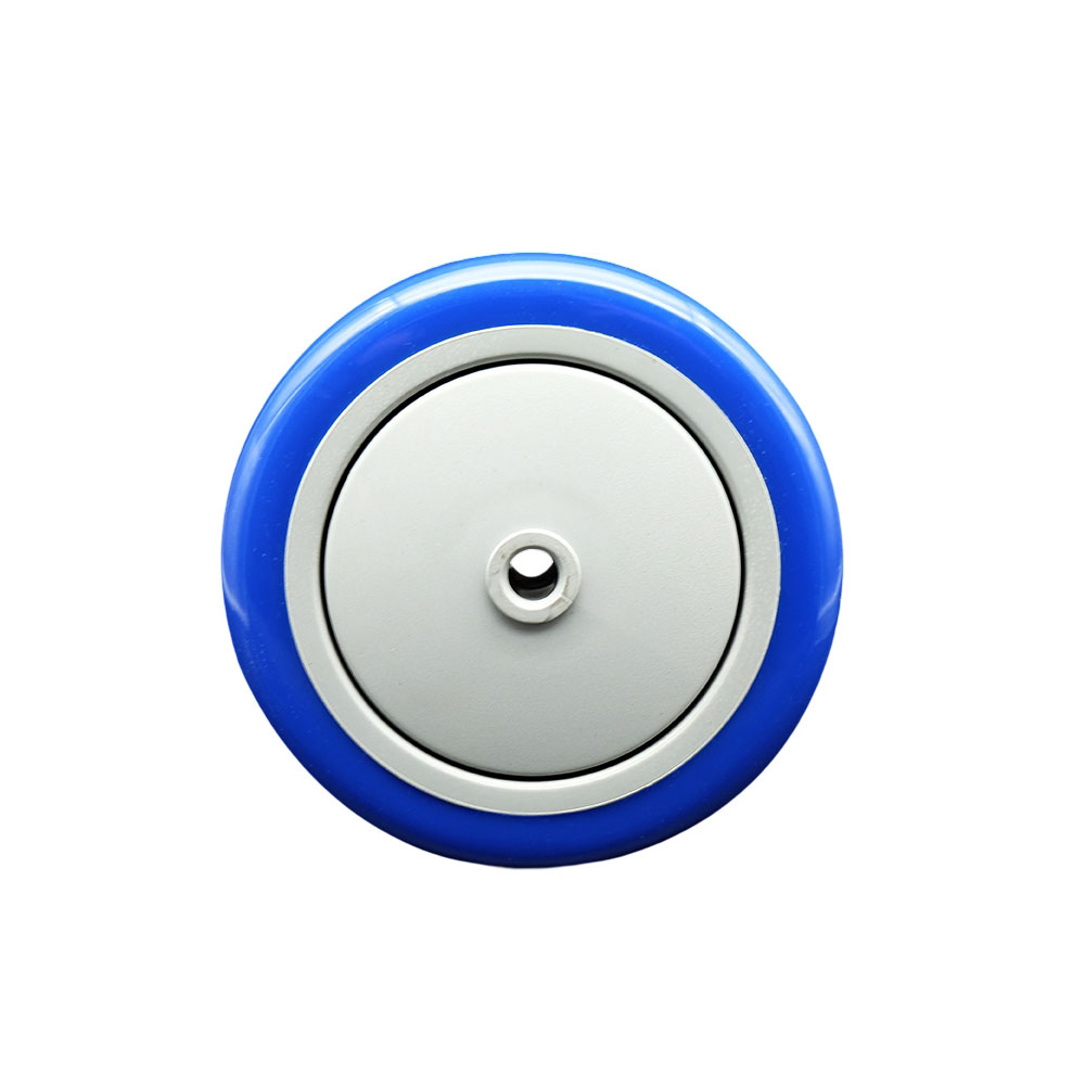 SCC-PPUB514-BLUE 5 x 1.25 in. Blue Polyurethane on Gray Polyolefin Wheel with Precision Ball Bearing - 0.38 in. Bore Non Marking & Non Marring