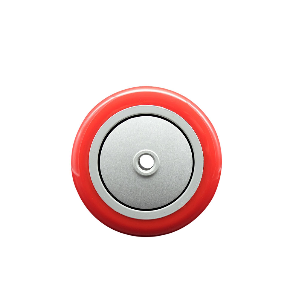 SCC-PPUB414-RED 4 x 1.25 in. Red Polyurethane On Gray Polyolefin Wheel Only with Precision Ball Bearing 0.38 in. Bore Non Marking & Non Marring