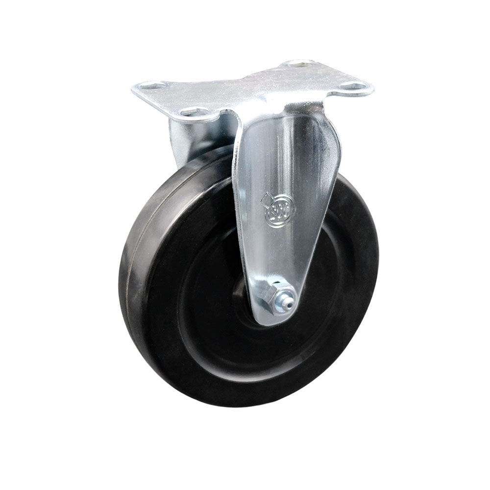 SCC-20R514-HRS Hard Rubber Top Plate Rigid Caster with 5 in. Black Wheel