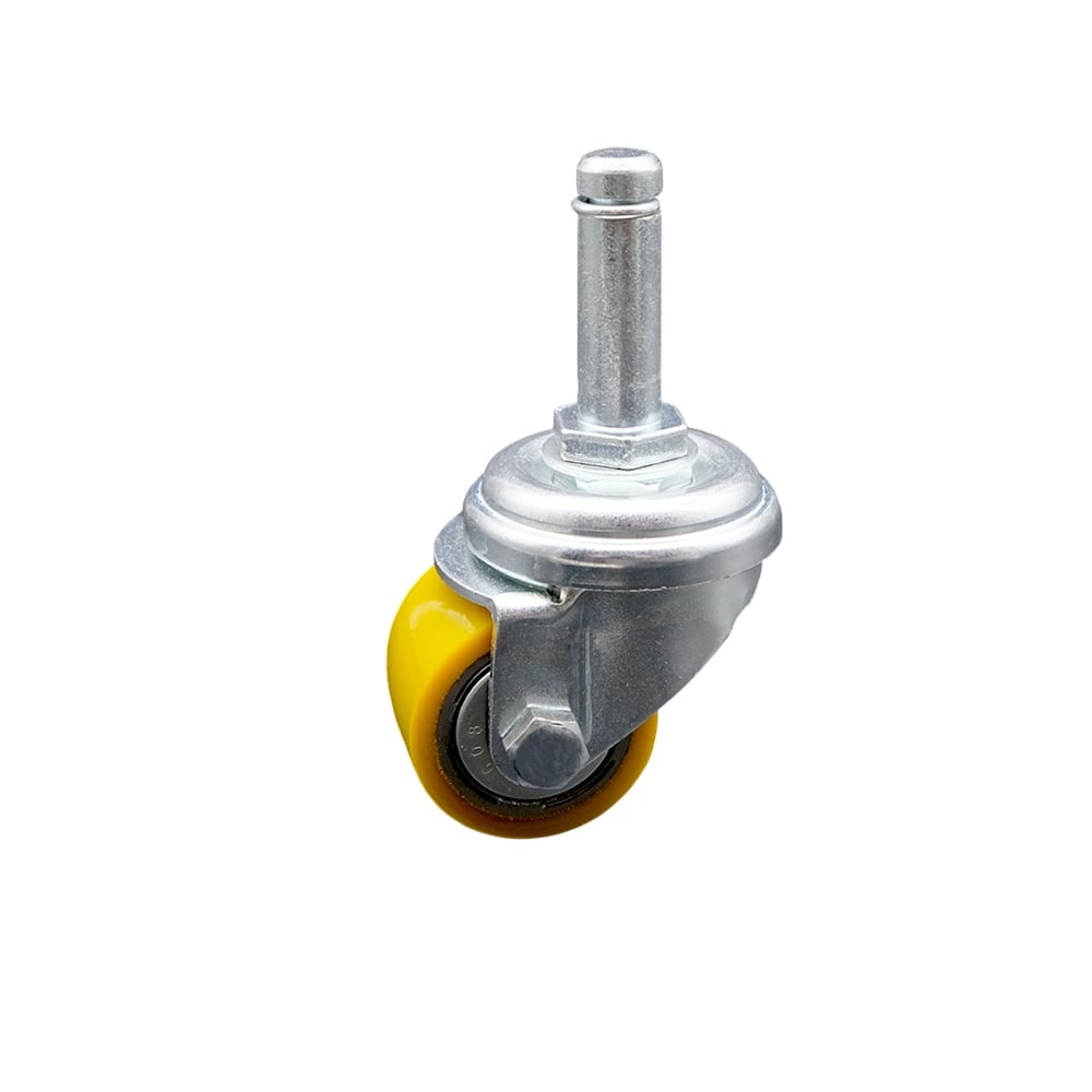 SCC-GR04S13810-PUB-71678 Low Profile Polyurethane Swivel Grip Ring Stem Caster with 35 x 27 mm Yellow Wheel & 0.87 in. Stem